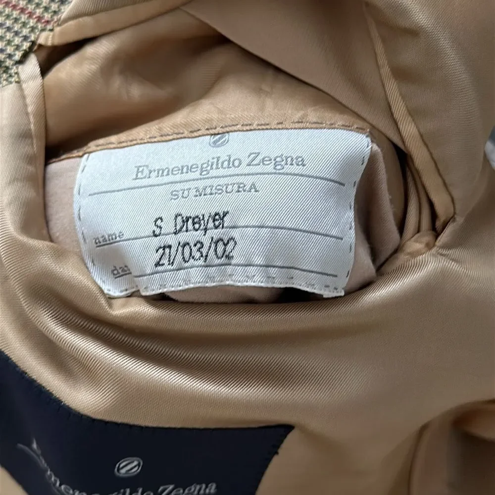 VTG Ermenegildo Zegna Su Misura Wool Sport Coat Blazer Made in Switzerland 42R